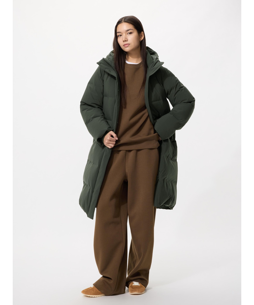 シームレスダウンロングコート DARK GREEN(完売品) シームレスダウンロングコート｜ユニクロの通販｜&mall（アンドモール