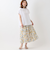 フラワーモチーフプリントスカート[41415157]natural mist