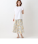 フラワーモチーフプリントスカート[41415157]natural mist
