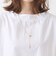スタンドカラーフレンチ袖ブラウス[41711193]natural mist