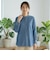 【洗える】コットンシアーピンタックデニムシャツ  [71213629]natural mist
