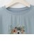 フラワーパンプキンプリント刺繍デザインTシャツ  [22011543]natural mist