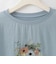 フラワーパンプキンプリント刺繍デザインTシャツ  [22011543]natural mist
