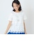 フラワー刺繍シアージョイントTシャツ  [41411521]natural mist