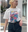 フラワーグラフィックプリントTシャツ