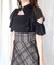 シアーチェックドッキングワンピース