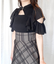 シアーチェックドッキングワンピース