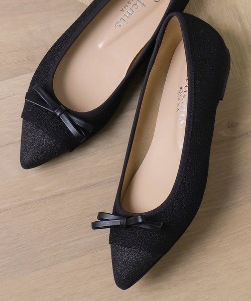 artemis by DIANA つま先グリッターリボンフラットシューズ25cm