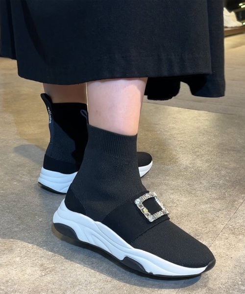 ミドル丈】クリスタルバックル ニットソックススニーカー｜アルテミス