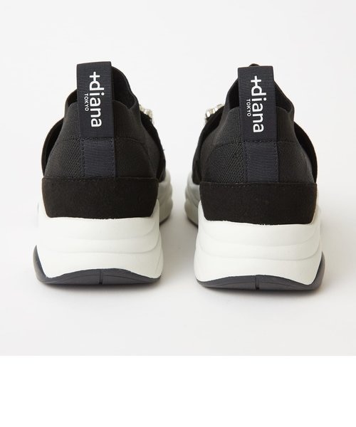 ミッドカット クリスタルバックル ニットソックススニーカー