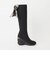 【9cm】ハイウェッジ ニットロングブーツ