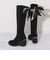 【9cm】ハイウェッジ ニットロングブーツ
