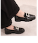 ビジューバックル厚底ローファー