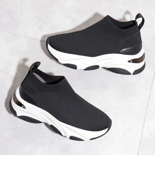 お値下げ中⭐︎ダイアナ　撥水加工リボンデザイン軽量ニットソックススニーカー 撥水加工】軽量ニットソックススニーカー（ブーツ）｜+diana