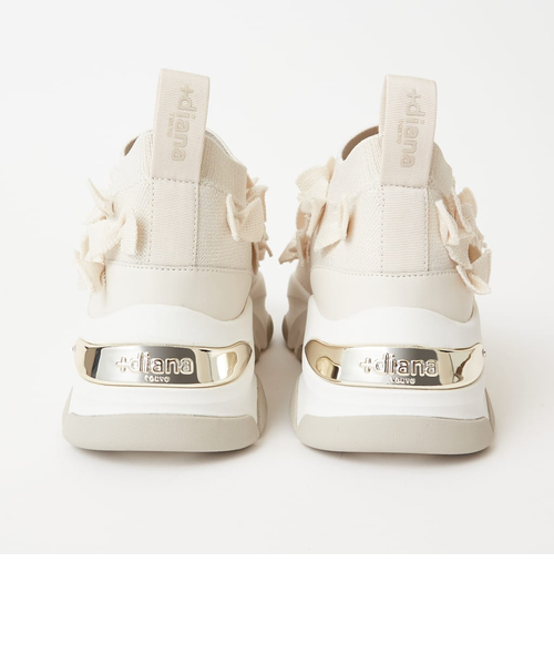 お値下げ中⭐︎ダイアナ　撥水加工リボンデザイン軽量ニットソックススニーカー 撥水加工】リボンデザイン軽量ニットソックススニーカー