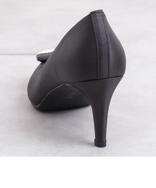【美品】ダイアナ♡ラインストーン リボン パンプス ポインテッドトゥ シルバー ラインストーンバックル ポインテッドトゥパンプス｜アルテミス