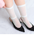 チュール×ジョーゼットバックストラップパンプス