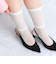 チュール×ジョーゼットバックストラップパンプス