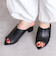 チャンキーヒール甲深ミュールサンダル
