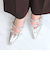 ビジューバックル　ダブルストラップミュールパンプス