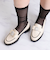 ビジューリボン　厚底ローファー