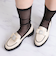 ビジューリボン　厚底ローファー