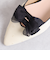 ダブルリボン　バックストラップパンプス