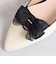 ダブルリボン　バックストラップパンプス
