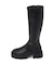 厚底ソールストレッチロングブーツ