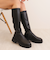 厚底ソールストレッチロングブーツ