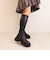 厚底ソールストレッチロングブーツ