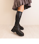厚底ソールストレッチロングブーツ
