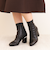 ビジューヒール　ストレッチショートブーツ