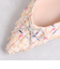 ラインストーンリボン　ツイードパンプス