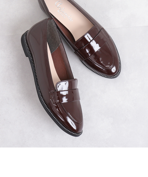 ラインストーンソール エナメルローファー｜アルテミスバイ