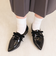 ベルベットリボン　レースアップシューズ