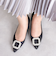 ビジューバックルポインテッドトゥパンプス