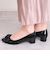 ビッグリボンローヒールパンプス