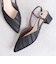 Vカットローヒールバックストラップパンプス