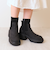 リブニット厚底ソックスブーツ