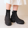 リブニット厚底ソックスブーツ
