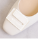 スクエアオーナメント　ローヒールパンプス