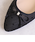 リボンモチーフ　ドットチュールパンプス