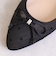 リボンモチーフ　ドットチュールパンプス