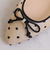 リボンモチーフ　ドットチュールパンプス