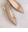 メタリックヒールポインテッドトゥフラットパンプス