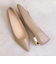 メタリックヒールポインテッドトゥフラットパンプス