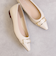 スクエアバックルフラットパンプス