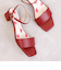 いちご柄中敷き チャンキーヒールストラップサンダル