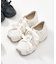 ビジュー付き ダブルリボン厚底スニーカー